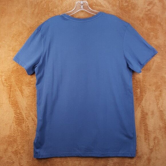 G STAR RAW Mens Shirt Large Blue Pullover Crew Felt Logo Spell Out Tee - Picture 5 of 10